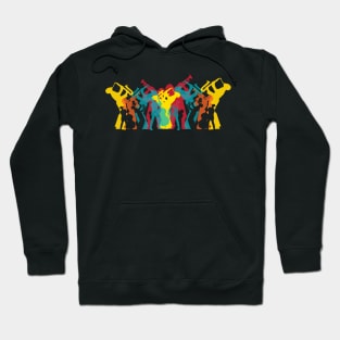 Colorful Jazz Trio Pattern Hoodie